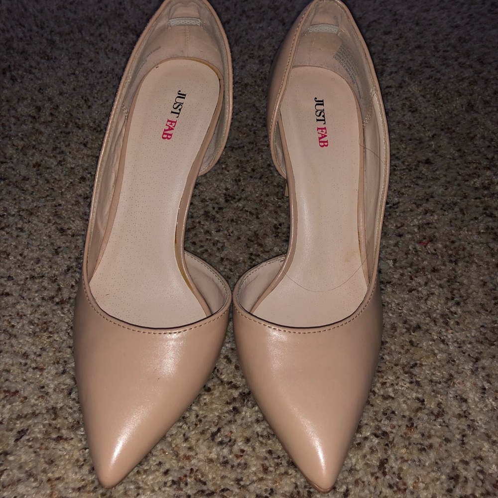 JustFab nude pumps